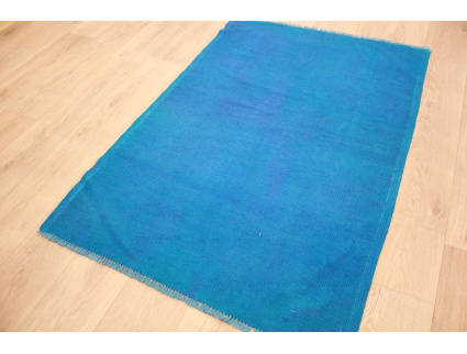 Kelim Vintage overdyed aus reiner Wolle 148x100 cm Blau