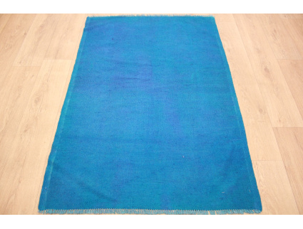 Kelim Vintage overdyed aus reiner Wolle 148x100 cm Blau