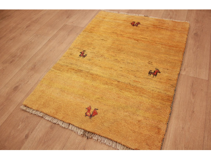 Nomadic Persian carpet Gabbeh wool carpet 111x79 cm