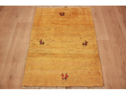 Nomadic Persian carpet Gabbeh wool carpet 111x79 cm