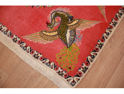 Fine Persian carpet Ghom Wool carpet 97x67 cm