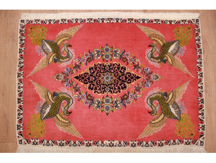 Fine Persian carpet Ghom Wool carpet 97x67 cm