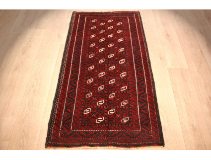 Persian carpet Baluch virgin wool 153x80 cm Red