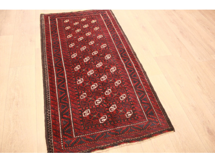 Persian carpet Baluch virgin wool 153x80 cm Red