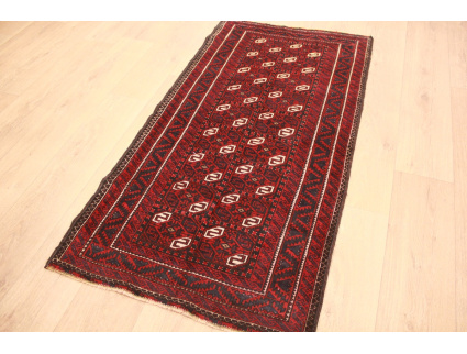 Persian carpet Baluch virgin wool 153x80 cm Red