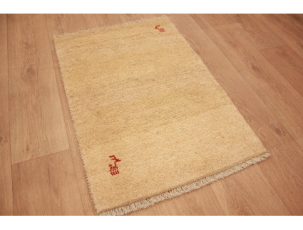 Perserteppich Gabbeh wollteppich 91x62 cm Beige