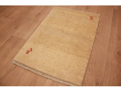 Perserteppich Gabbeh wollteppich 91x62 cm Beige