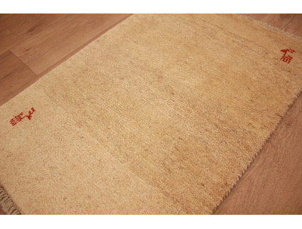 Perserteppich Gabbeh wollteppich 91x62 cm Beige