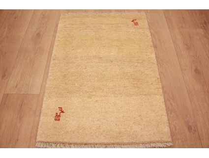 Perserteppich Gabbeh wollteppich 91x62 cm Beige