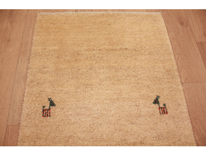 Nomadic Persian carpet Gabbeh wool carpet 87x60 cm