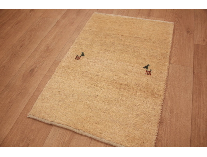 Perserteppich Gabbeh wollteppich 87x60 cm Beige