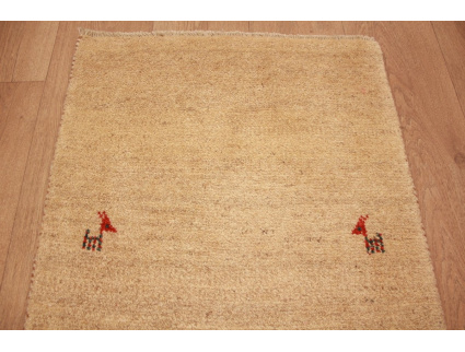 Perserteppich Gabbeh wollteppich 87x60 cm Beige