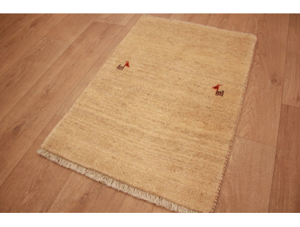 Perserteppich Gabbeh wollteppich 87x60 cm Beige