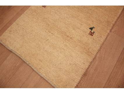 Perserteppich Gabbeh wollteppich 87x60 cm Beige