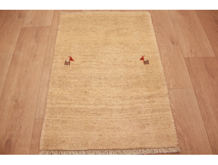 Perserteppich Gabbeh wollteppich 87x60 cm Beige