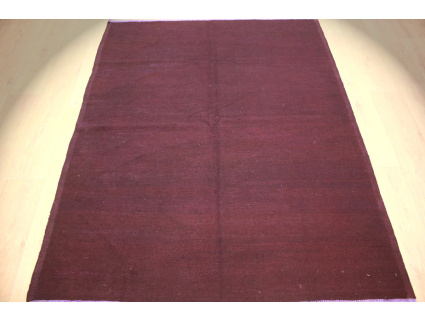 Vintage carpet modern overdyed used look Purple 202x158 cm Kelim