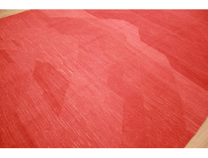 Vintage carpet modern used look overdyed Red 290x199 cm Kelim