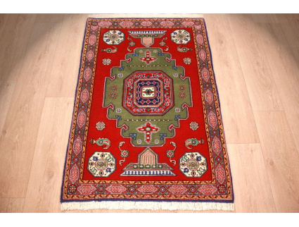 Perser Teppich Ghom Wollteppich 124x83 cm Rot