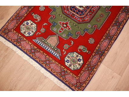 Perser Teppich Ghom Wollteppich 124x83 cm Rot