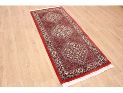 Persian carpet "Bidjar" Runner virgin wool with Silk 202x88 cm