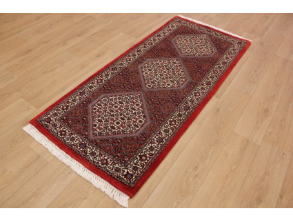 Persian carpet "Bidjar" Runner virgin wool with Silk 202x88 cm