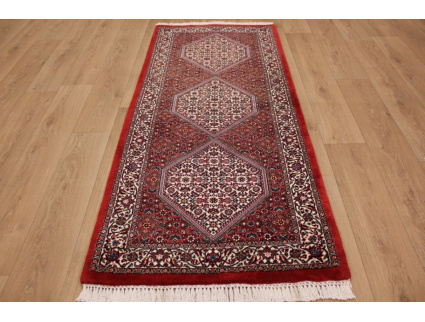 Persian carpet "Bidjar" Runner virgin wool with Silk 202x88 cm