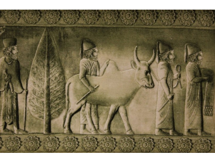 Perserteppich "Tabriz" auf Seide 72x49 cm Bilderteppich RELIEF