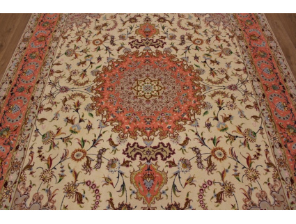 Perserteppich Täbriz mit Seide 306x200 cm beige 