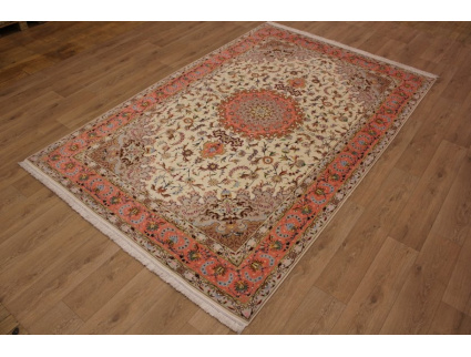 Perserteppich Täbriz mit Seide 306x200 cm beige 