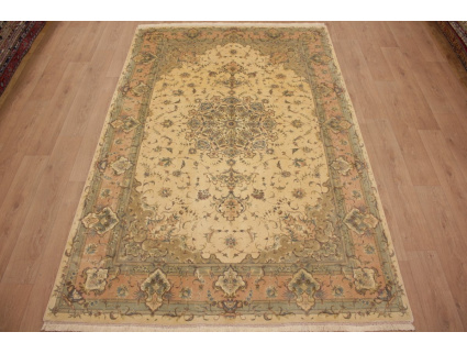 Persian carpet Tabriz  with silk 307x200 cm Beige