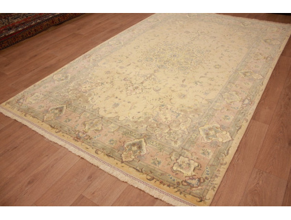 Persian carpet Tabriz  with silk 307x200 cm Beige