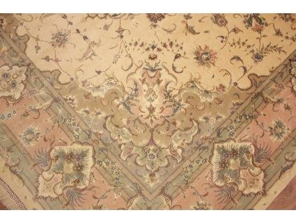 Persian carpet Tabriz  with silk 307x200 cm Beige