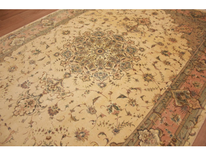 Persian carpet Tabriz  with silk 307x200 cm Beige