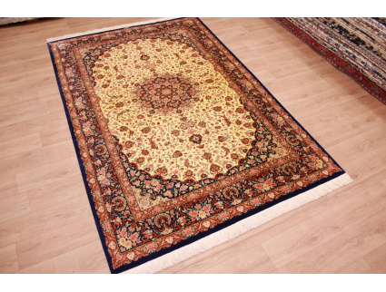 Persian carpet Ghom pure silk 299x196 cm Gold