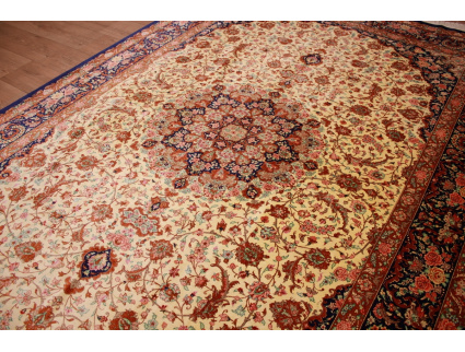 Persian carpet Ghom pure silk 299x196 cm Gold