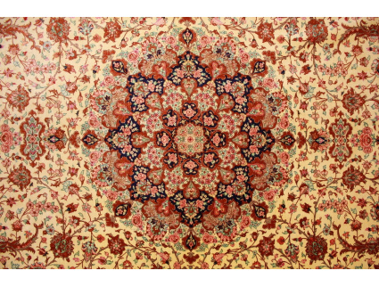 Persian carpet Ghom pure silk 299x196 cm Gold