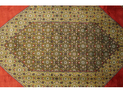 Old Persian carpet Ghom pure Silk 316x206 cm