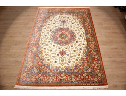 Seidenteppich Ghom 300x198 cm Beige