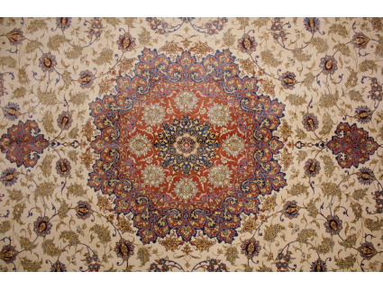 Seidenteppich Ghom 300x198 cm Beige