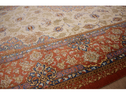 Seidenteppich Ghom 300x198 cm Beige