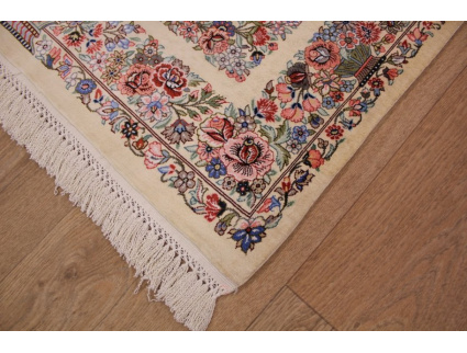 Persian carpet Ghom pure Silk 117x74 cm Beige