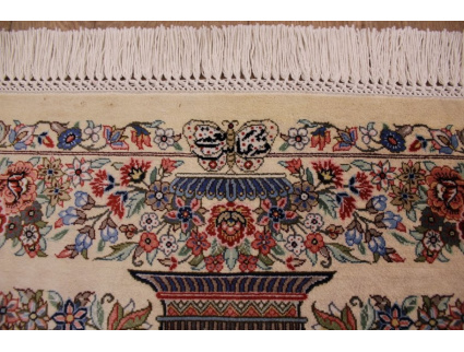 Persian carpet Ghom pure Silk 117x74 cm Beige