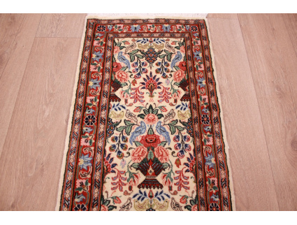 Persian carpet Runner Waramin with silk 155x50 cm Beige